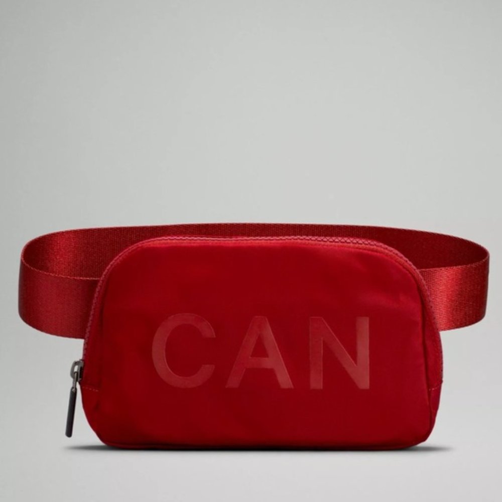 Lululemon Everywhere Belt Bag Team Canada Olympic 2022 COC logo DARK SPORT RED